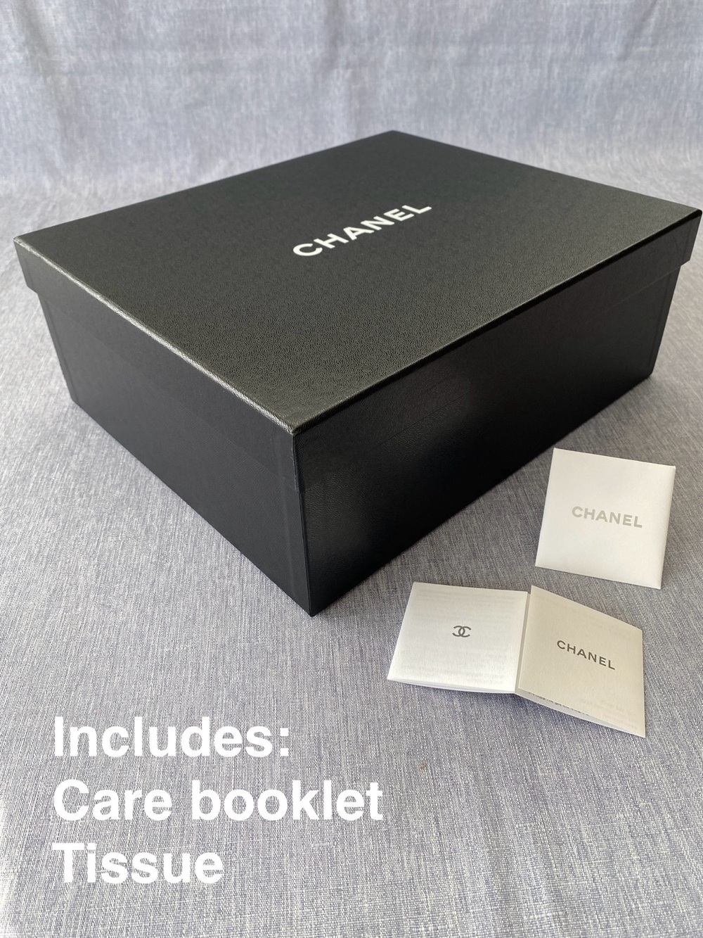 Authentic Chanel | Shoe Box with Tissue Booklet Gift Decoration Storage